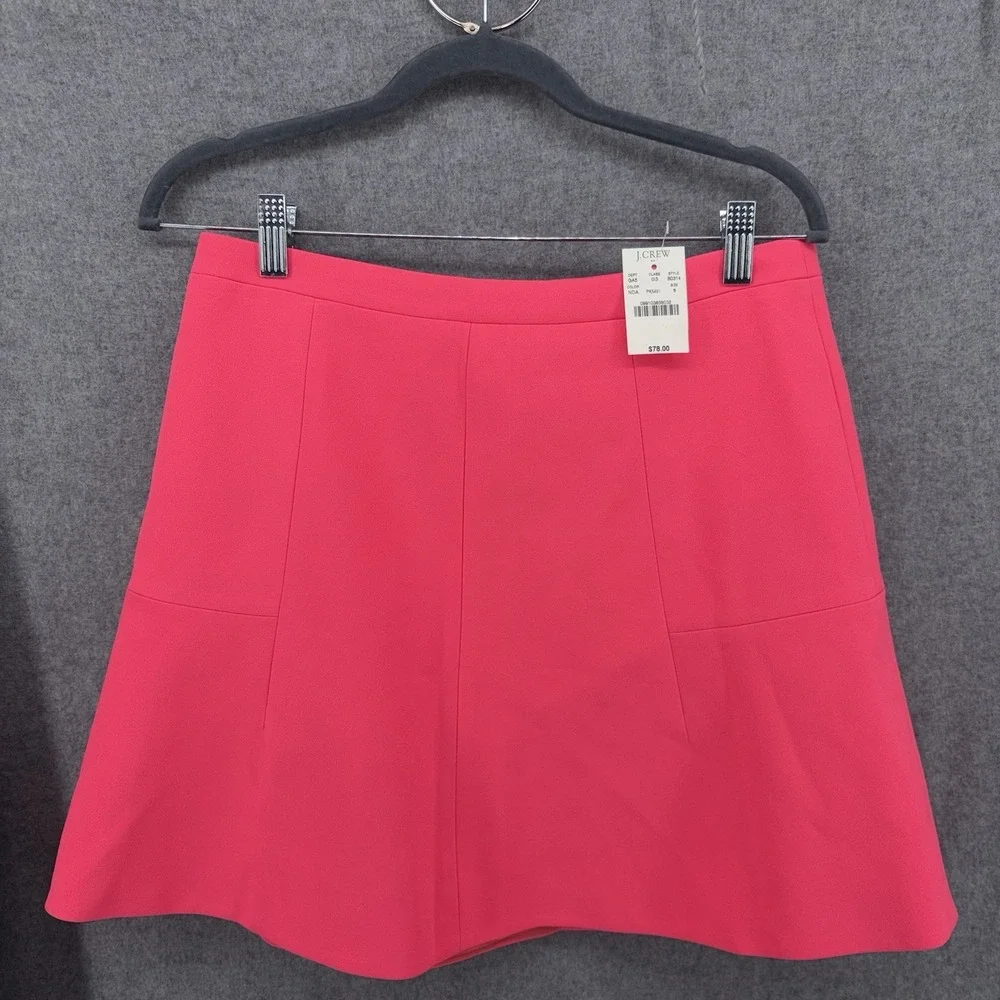 J.Crew B0314‎ Flared Mini Skirt Women's 6 Fluorescent Neon Pink New
